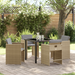Set dining 5 piese grădină vidaXL cu perne bej din ratan poli, Masă grădină vidaXL neagră 80x80x73 cm din sticlă temperată - WALTI WALTI
