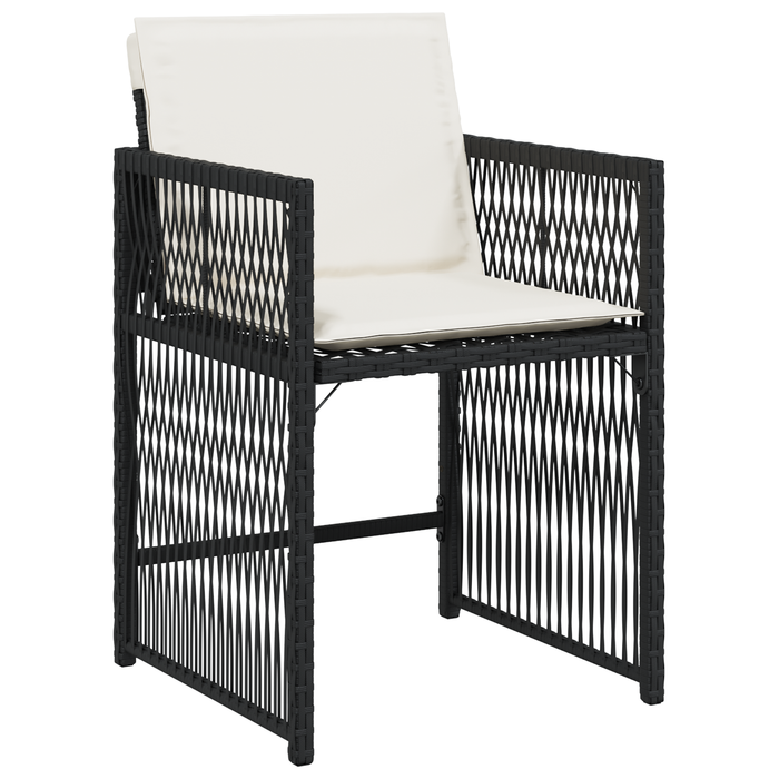 Set de dining pentru grădină cu 5 piese și perne, Negru, Poliratan - WALTI WALTI