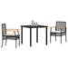 Set de dining de grădină 3 piese cu perne Negru Ratan Polimer - WALTI WALTI