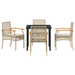 Set de dining pe 5 piese cu perne din rattan bej - WALTI WALTI