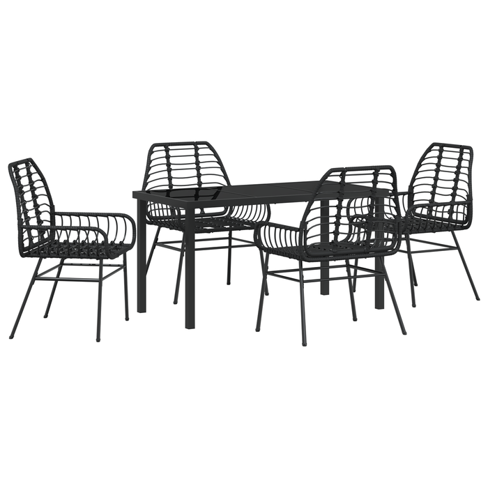 Set de dining de grădină 5 piese Poliratan Negru - WALTI WALTI