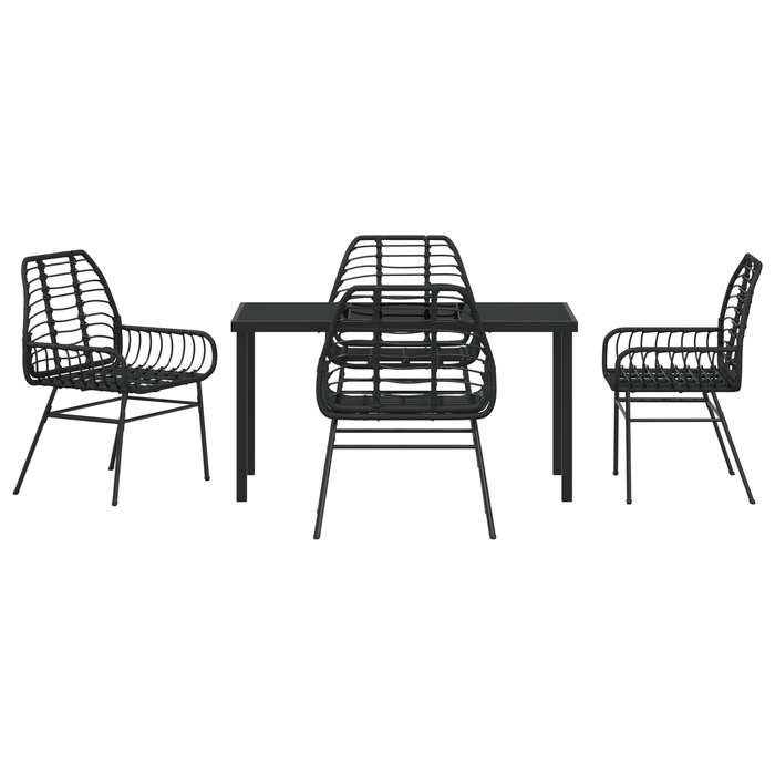 Set de dining de grădină 5 piese Poliratan Negru - WALTI WALTI
