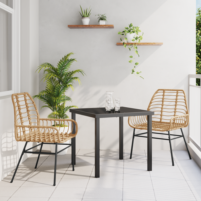 Set de dining pentru grădină 3 piese Maro Poliratan - WALTI WALTI