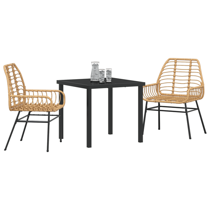 Set de dining pentru grădină 3 piese Maro Poliratan - WALTI WALTI
