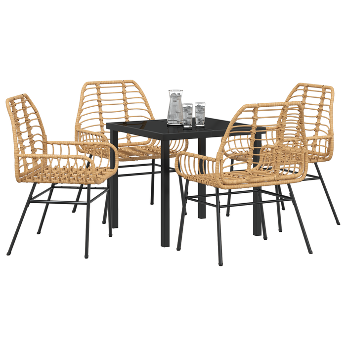 Set de dining grădină 5 piese Maro Poliratan - WALTI WALTI