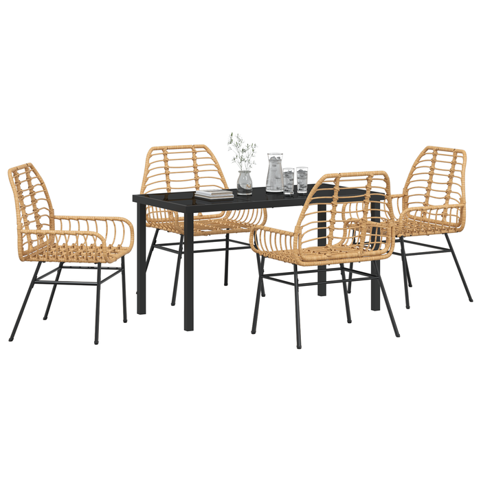 Set de dining de grădină 5 piese Maro Poliratan - WALTI WALTI