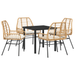 Set de dining de grădină cu 5 piese cu perne Maro Rattan Poli - WALTI WALTI