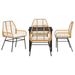 Set de dining de grădină cu 5 piese cu perne Maro Rattan Poli - WALTI WALTI