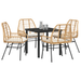 Set de dining de grădină cu 5 piese cu perne Maro Rattan Poli - WALTI WALTI