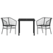 Set de Mobilier de Grădină 3 Piese Negru Poliratan - WALTI WALTI