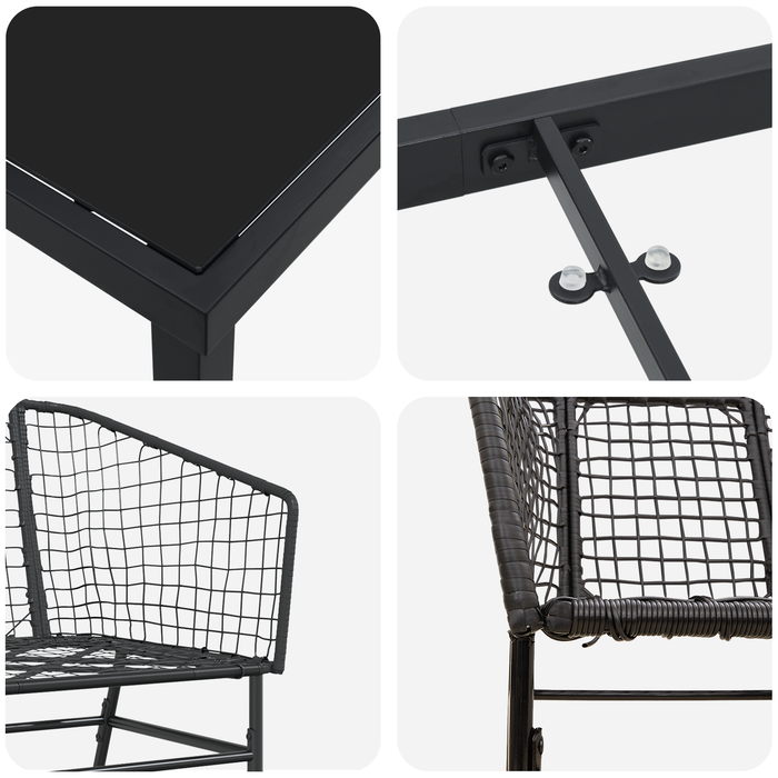 Set de dining pentru grădină 5 piese Poliratan negru - WALTI WALTI