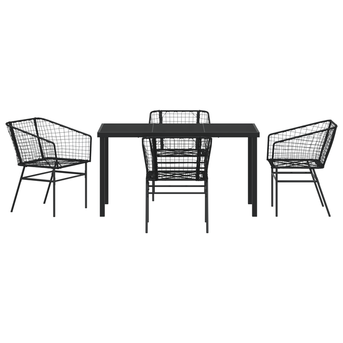 Set de dining pentru grădină 5 piese Poliratan negru - WALTI WALTI