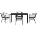 Set de dining pentru grădină 5 piese Poliratan negru - WALTI WALTI