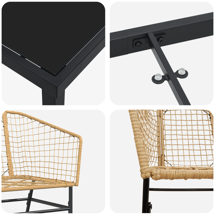 Set de Mâncare Grădină 3 Piese Ratan Maro - WALTI WALTI