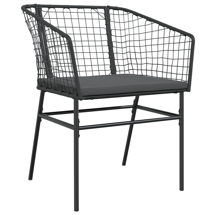 Set de 2 Negru și Gri Închis Rattan PE, Oțel Vopsit Electrostatic - WALTI WALTI