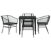 Set de dining pentru grădină 5 piese cu perne Negru Poliratan - WALTI WALTI
