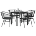 Set de dining pentru grădină 5 piese cu perne Negru Poliratan - WALTI WALTI