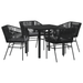 Set de dining pentru grădină , 5 piese, cu perne, ratan poli, negru - WALTI WALTI
