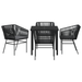 Set de dining pentru grădină , 5 piese, cu perne, ratan poli, negru - WALTI WALTI