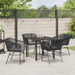 Set de dining pentru grădină , 5 piese, cu perne, ratan poli, negru - WALTI WALTI