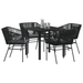 Set de dining pentru grădină , 5 piese, cu perne, ratan poli, negru - WALTI WALTI