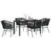 Set de dining pentru grădină 5 piese cu perne Negru Poliratan - WALTI WALTI