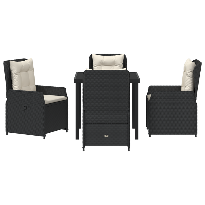 Set de dining pentru grădină 5 piese Ratan Polimer Negru - WALTI WALTI