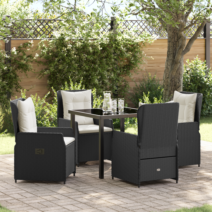 Set de dining pentru grădină 5 piese Ratan Polimer Negru - WALTI WALTI