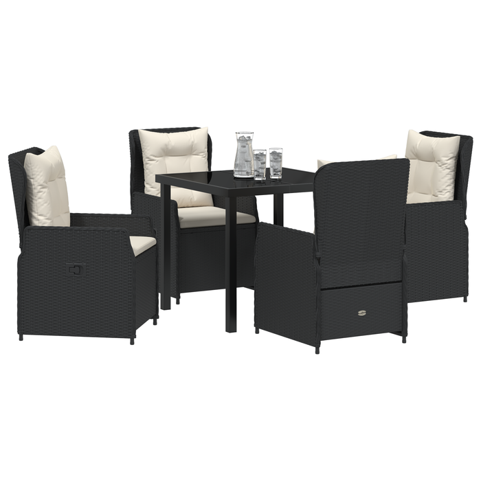 Set de dining pentru grădină 5 piese Ratan Polimer Negru - WALTI WALTI