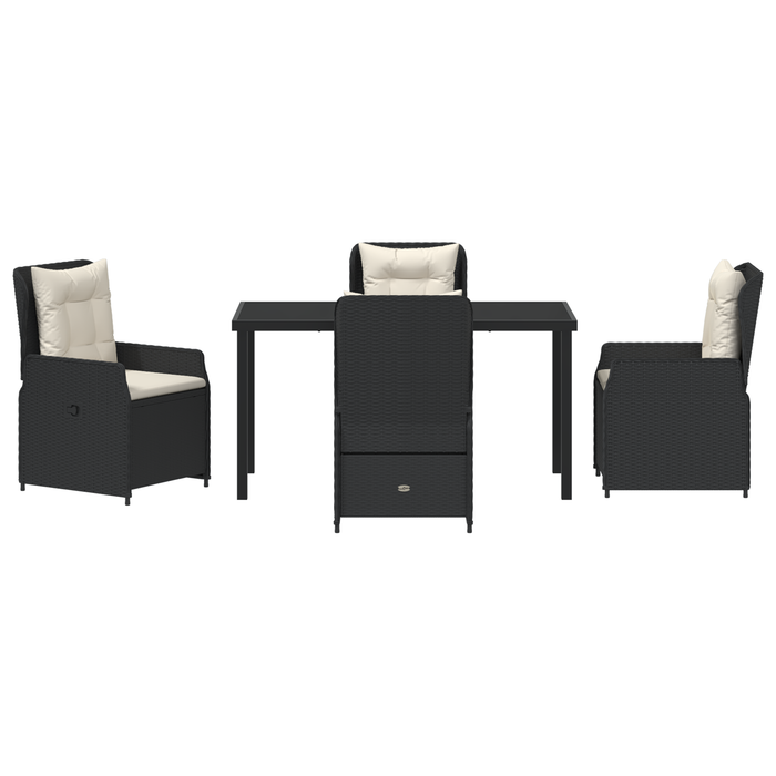 Set de Dining pentru Grădină vidaXL 5 Piese Negru Poli Ratan - WALTI WALTI