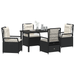 Set de dining de grădină 5 Piese Negru Poliratan - WALTI WALTI