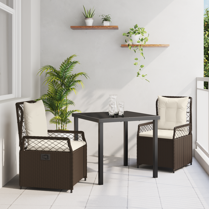Set de dining de grădină 3 piese Maro din ratan poli - WALTI WALTI