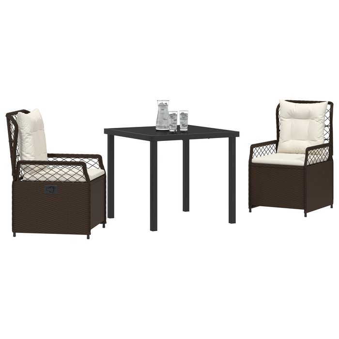 Set de dining de grădină 3 piese Maro din ratan poli - WALTI WALTI