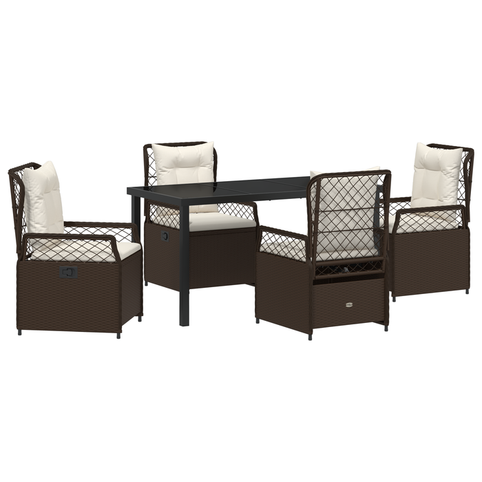 Set de Dining pentru Grădină de 5 Piese Maro Rattan Polimeric - WALTI WALTI