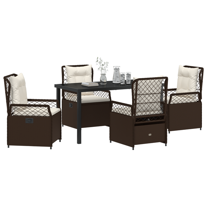 Set de Dining pentru Grădină de 5 Piese Maro Rattan Polimeric - WALTI WALTI