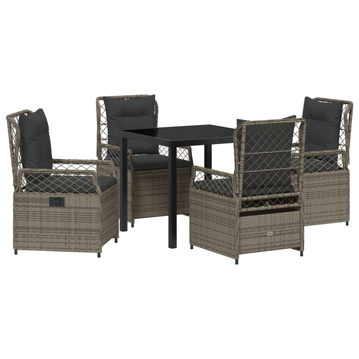 Set de dining de grădină 5 piese gri rattan poli - WALTI WALTI