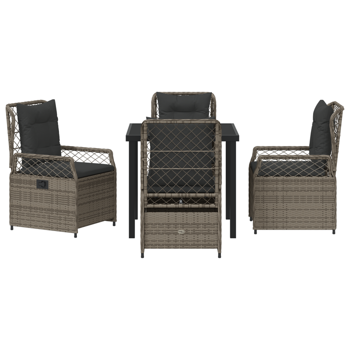 Set de dining de grădină 5 piese gri rattan poli - WALTI WALTI