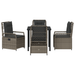 Set de dining de grădină 5 piese gri rattan poli - WALTI WALTI