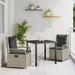 Set de dining de grădină 3 piese gri deschis din rattan poli - WALTI WALTI