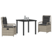 Set de dining de grădină 3 piese gri deschis din rattan poli - WALTI WALTI