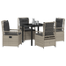 Set de dining pentru grădină 5 piese gri deschis poliratan - WALTI WALTI