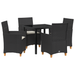 Set de Dining Grădină cu Perne Negru Poliratan - WALTI WALTI