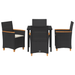 Set de Dining Grădină cu Perne 5 Piese Negru Ratan Poly - WALTI WALTI