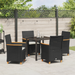 Set de Dining Grădină cu Perne 5 Piese Negru Ratan Poly - WALTI WALTI