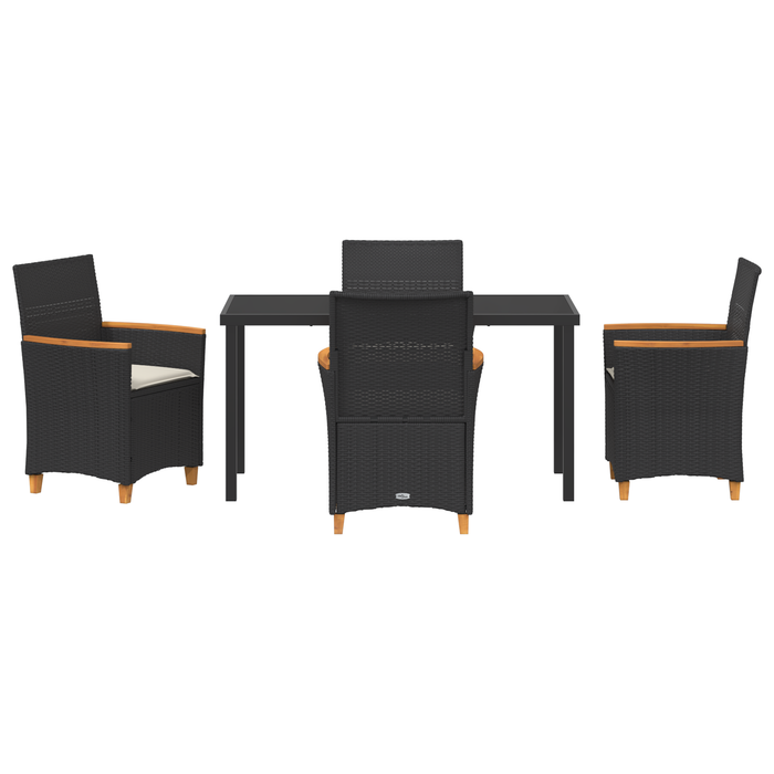 Set de Dining de Grădină cu Perne Negru Ratan Poli - WALTI WALTI