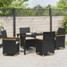 Set de Dining de Grădină cu Perne Negru Ratan Poli - WALTI WALTI