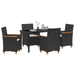 Set de Dining de Grădină cu Perne Negru Ratan Poli - WALTI WALTI