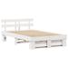 Cadru de pat cu sertare alb 135x190 cm lemn masiv de pin - WALTI WALTI