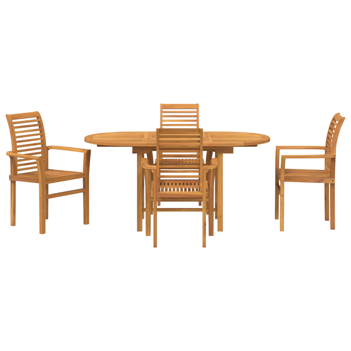 Set de dining de grădină vidaXL cu 5 piese din lemn masiv de tec - WALTI WALTI