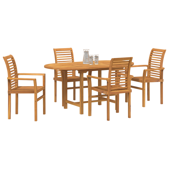 Set de dining de grădină vidaXL cu 5 piese din lemn masiv de tec - WALTI WALTI